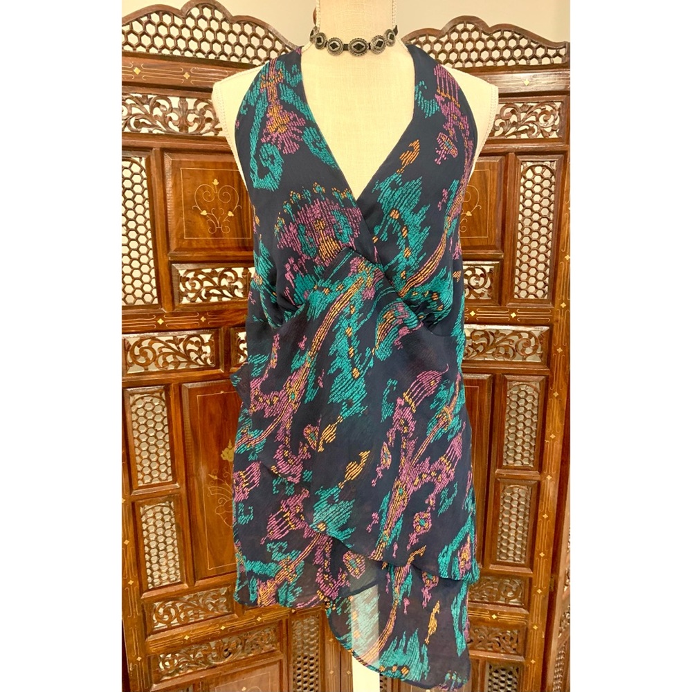 🔆 LANE BRYANT HALTER NECK TRIBAL PRINT HI-LO TOP